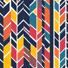 Obraz premium Colorful Geometric Stripes and Chevron Pattern Background for Creative Projects