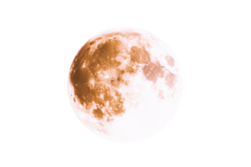 Isolated Orange Moon Illuminated on a Black Background Digital Illustration