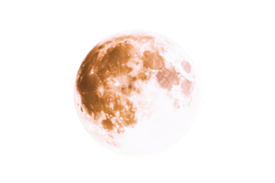 Isolated Orange Moon Illuminated on a Black Background Digital Illustration