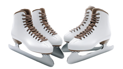 Isolated Pair Of White Skates Ice Skating Sport Equipment Photo
