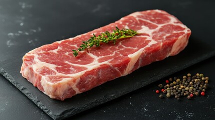 Fototapeta premium Raw steak on slate plate