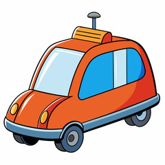 red van isolated on white