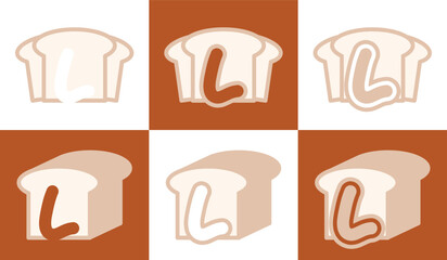 Letter L white bread. This logo combines letters and white bread. Suitable for bread shops, bakery, cafe, and the like.