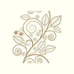Elegant Floral Line Art with Butterfly – Seamless Decorative Pattern Design