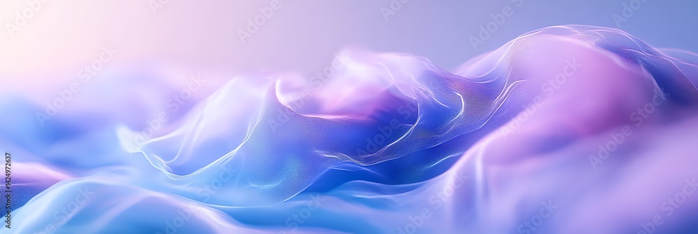 Poster abstract flowing cloth with soft gradient colors creating serene background