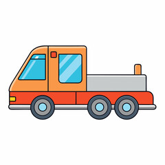 cartoon truck isolated on white