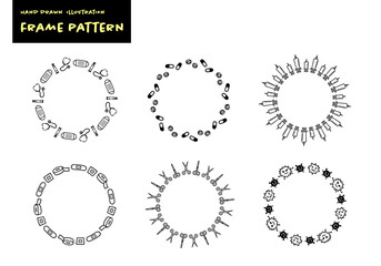シンプルな手書きのかわいい医療イメージフレームセット