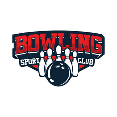 Bowling Tournament logo design vector