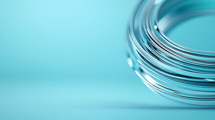 Abstract Futuristic Background with Glowing Blue Metal Rings