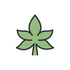 Cassava leaf colored icons, minimalist vector illustration ,simple transparent graphic element .Isolated on white background