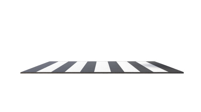 Pedestrian crossing painted monochrome pattern on black background render
