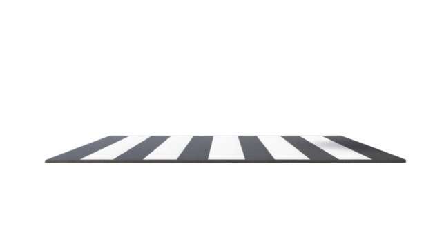 Pedestrian crossing painted monochrome pattern on black background render