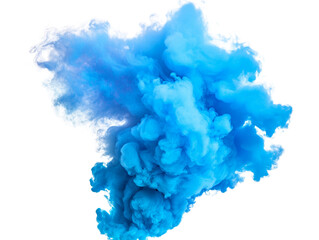 Captivating cloud of vibrant azure ink swirling in dark abstract depth