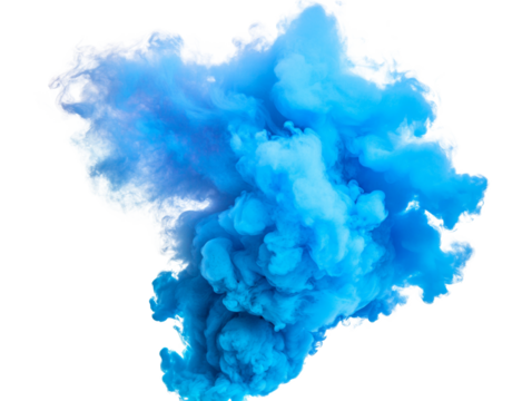 Captivating cloud of vibrant azure ink swirling in dark abstract depth