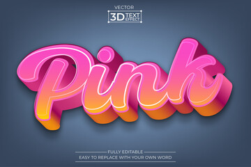 Pink editable 3D Text effect
