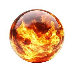 Fiery orb of incandescent energy enclosed within a transparent sphere