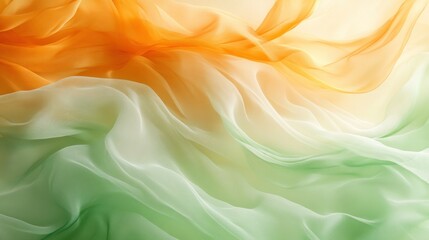 Obraz premium Soft, flowing fabric in shades of orange and green