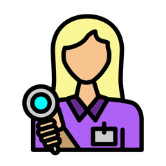 Investigative Journalism Vector Filled Icon Design
