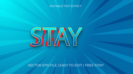 A blue background with the word stay on it