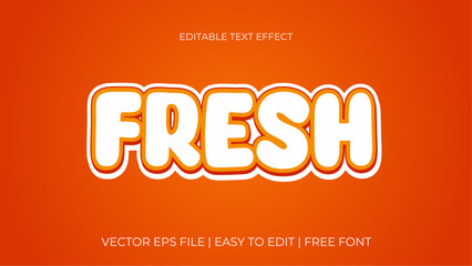 Fresh Cartoon Style 3D Bold Text Effect