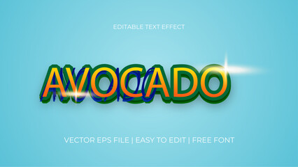 Avocado 3d editable text effect