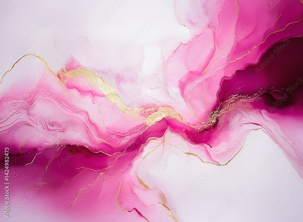 Poster Hints: The image showcases abstract art with fluid shapes and a color palette centered around pink and gold.

Abstract flowing pink and gold artwork evokes movement. Layers of fluid shapes blend creat