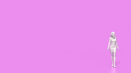 The Woman figure on pink Background 3d Rendering.