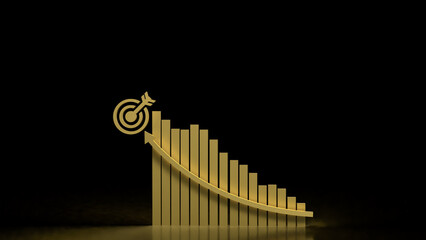 The Target and chart for Business concept 3d Rendering.