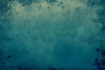 Vintage grunge textured background in shades of teal blue with faded and distressed edges creating an aged antique effect suitable for digital design backdrops