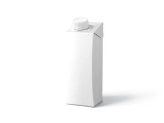 Perfect cutout Milk-Juice carton (white) - isolated background and shadow - Exclusive Mockups for Branding and Packaging Design