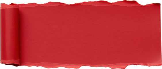 Red torn paper with curled edge