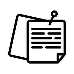sticky note line icon