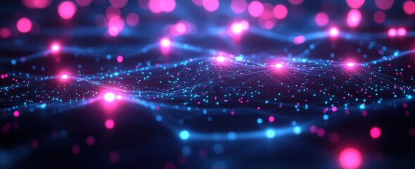 Fototapeta premium A blue and pink background with many small dots