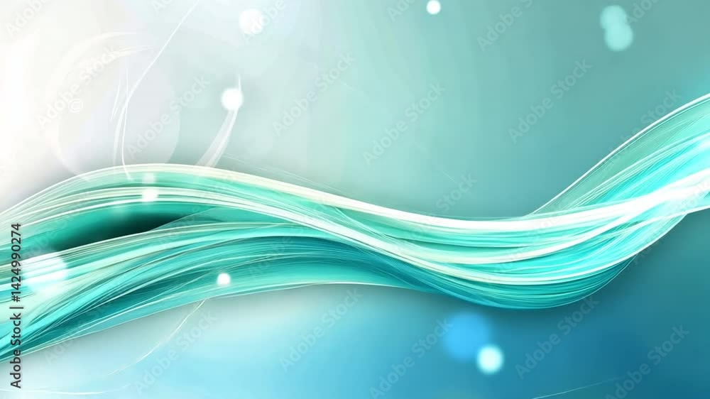 Aufkleber serene abstract background with flowing turquoise and aqua waves, soft light effects, and gentle cur