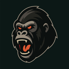 Gorilla Head Mascot Vector Logo