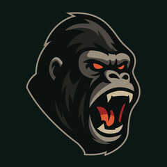 Gorilla Head Mascot Vector Logo