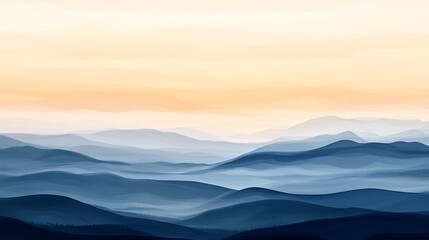 Obraz premium Misty Mountain Range Sunset.