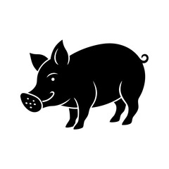 Clean pig silhouette vector illustration. Perfect for versatile design use: logos, icons, prints. Easy to edit and scale.