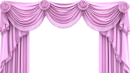 Elegant Pink Curtains for Theater Stage Opening