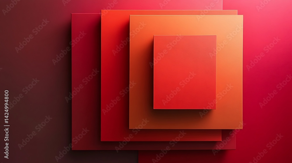 Poster red square stack abstract background.