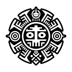 A solid style icon of hopi rock symbol