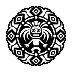 A glyph style icon of cave wall tattoo