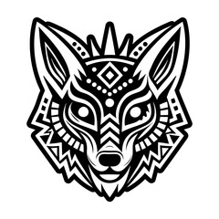 A solid style icon of coyote trickster symbol