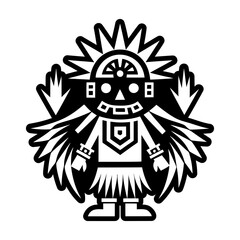 A solid style icon of kachina tattoo