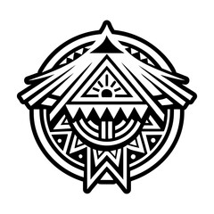 A solid style icon of hopi roof symbol