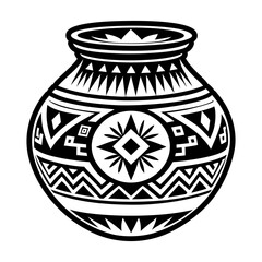 A solid style icon of clay pot symbol