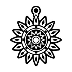 A glyph style icon of sunburst symbol