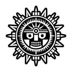 A filled style icon of sun kachina tattoo
