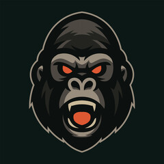 Gorilla Head Mascot Vector Logo