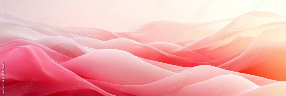 Aufkleber soft pink waves abstract background with smooth flowing fabric texture